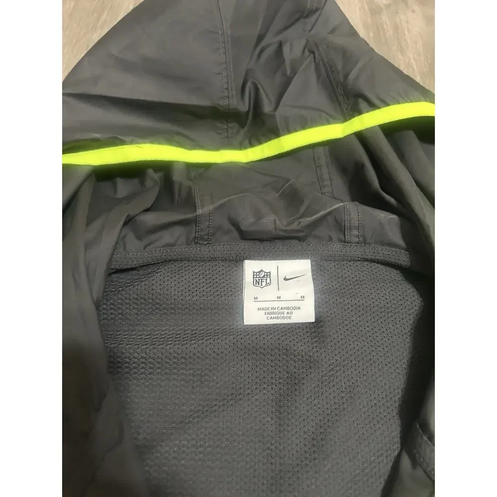 Nike NFL Miami Dolphins Hooded Half Zip Anorak Jacket Mens M Black Neon Windbrea